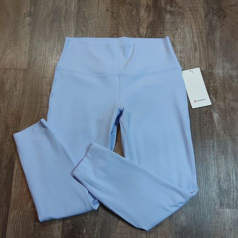 **New** $98 Women's Lululemon Align Hr Pant Leggings 25"! When Feeling Nothing Is Everything. Powered By Nulu Fabric, This Version Of The Lululemon Align Pant Still Feels Weightless And Buttery-Soft. Features: - Size: 12 - Color: Pslb Pastel Blue - Wear This Light Colour With Confidence. The White And Light Colours Are Lined For Coverage. The Second Layer Of Fabric Adds A Slightly Thicker Feel - See Photo Of Tag For Full Details! Feel Free To Message Me With Any Questions! Bundle Up To Save!!! C Lulu Blue Leggings, Lululemon Blue Stretch Bottoms, Lululemon Blue Workout Bottoms, Light Blue Lululemon Leggings, Light Blue Leggings Outfit, Dark Blue Lululemon Leggings, Blissful Blue Lululemon, Blue Leggings Outfit, Pant Leggings