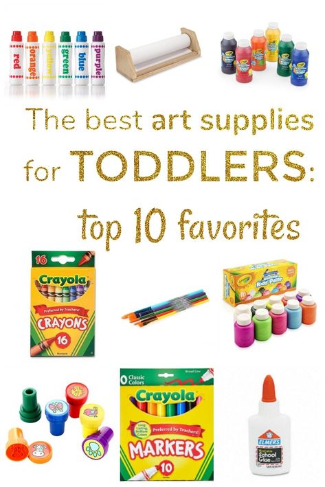 The best art supplies for toddlers- our top 10 favorites. #toddlerart #toddlerartsupplies Toddler Art Supplies, Best Art Supplies, Toddler Crayons, Art Supplies List, Toddler Painting, Marker Crafts, Montessori Art, Toddler School, Organize Craft Supplies