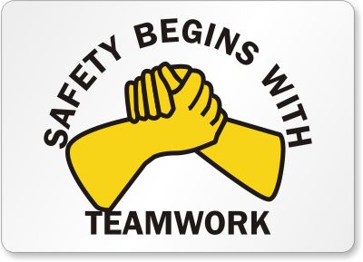 Teamwork Safety Slogans                                                                                                                                                      More Construction Signs Printable, Workplace Safety Slogans, Lifting Safety, Safety Patrol, Construction Site Safety, Safety Quotes, Safety Meeting, Health And Safety Poster, Safety Slogans