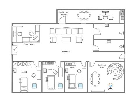 Clinic Floor Plan, Physical Therapy Business, Physiotherapy Room, Hospital Floor Plan, Physical Therapy Clinic, Chiropractic Office Design, Medical Clinic Design, Home Layout, Therapy Clinic