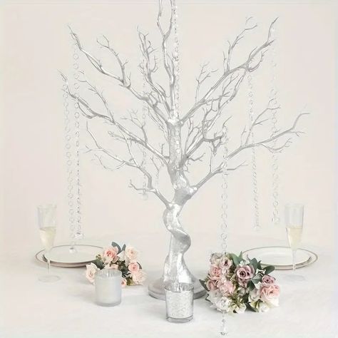 Elevate Your Home Or Office Decor With A 34 Natural Manzanita Centerpiece Tree And 8 Acrylic Bead Chains - Temu