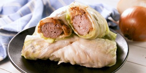 Bored of hot dogs? Try these Cabbage Wrap Brats from Delish.com. Brats Recipes, Cabbage Wraps, Low Carb Wraps, Braised Cabbage, Hashbrown Recipes, Stuffed Cabbage, Cabbage Leaves, Cabbage Rolls, Cabbage Recipes