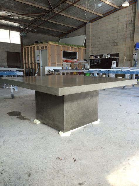 Polished Concrete Table by Mitchell Bink Concrete Design. Concrete Dinning Table, Kitchen Island Table Combo, Concrete Desk, Concrete Kitchen Island, Concrete Tables, Concrete Bar, Cement Table, Eating Table, Island Table