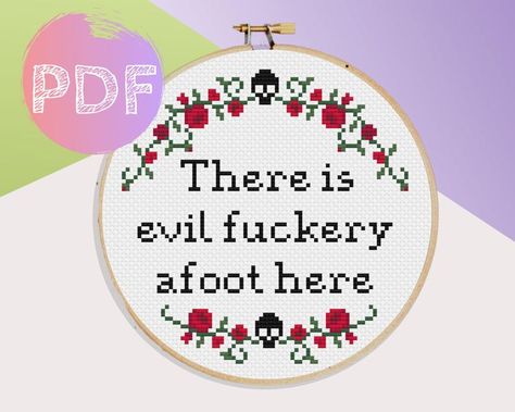 Goth Cross Stitch, Subversive Cross Stitches, Goth Cross, Subversive Cross Stitch Patterns, Geek Cross Stitch, Cross Stitch Quotes, Funny Cross Stitch Patterns, Subversive Cross Stitch, Cross Stitch Funny