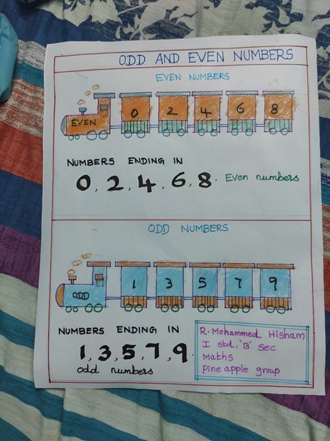 School Chart Work Odd amd Even numbers Odd And Even Numbers, Even Numbers, Odd Numbers, Primary Students, Train