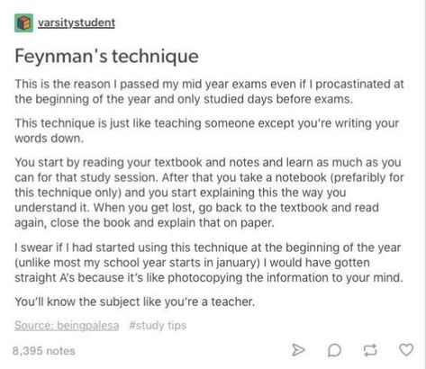 University Advice, Feynman Technique, Uni Tips, College Help, Studie Hacks, College Things, Studying Tips, Study Hacks, College Life Hacks