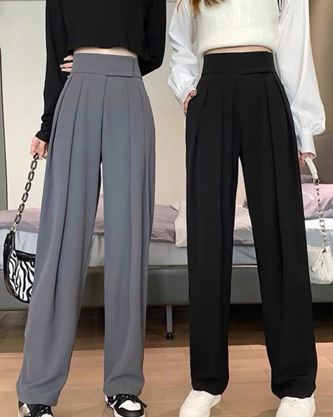 Romantic Style Fashion Inspiration, Women Trousers, Casual College Outfits, Trendy Dress Outfits, Loose Trousers, Stylish Work Outfits, Modest Fashion Outfits, Girls Fashion Clothes, Casual Style Outfits