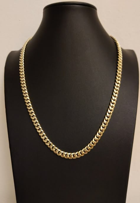 925 Thick Gold Miami Cuban Link Chain 6.5mm ✅Retail Value $800-$1200 ✅Made In Italy ✅SPECIFICATIONS : • .925 Sterling Silver Gold Solid Miami Cuban - 6.5mm • Each Link Is Fully Soldered. Very Good Quality • Heavy duty and Beautiful! • Real 14kt Yellow Gold - Anti-Tarnish - Color Will Not Fade • Genuine 925 Sterling Silver, not plated or filled- Guaranteed • Men's & Ladies • Lobster Lock, very secure and will hold it tight ESTIMATED WEIGHTS : 18'' 45 Grams 20'' - 50 Grams 22'' - 53 Grams 24'' - 59 Grams 30'' 70 Grams ✅Arrives in a Velvet Gift Pouch and includes FREE SHIPPING to the USA ✅To see more chains and other handcrafted jewelry Cuban Link Chain Men, Gold Man, Real Gold Chains, Miami Cuban Link Chain, Gold Nose Rings, Personal Jewelry, Miami Cuban Link, Cuban Link Chain Necklaces, Gold Chain With Pendant