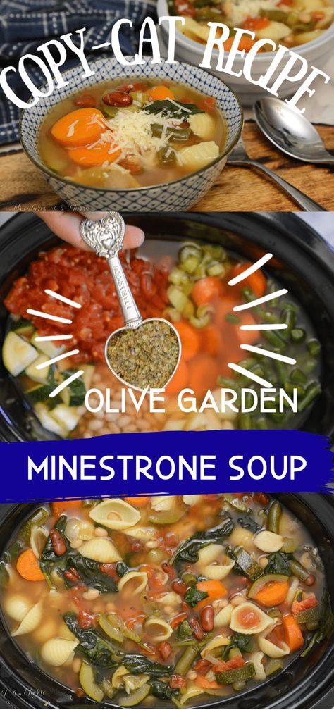 Gluten Free Minestrone Soup Crock Pot, Hearty Vegan Soup Crock Pot, Crockpot Minestrone Soup Recipe, Minestrone Soup Recipe Olive Garden, Olive Garden Minestrone Soup Recipe, Minestrone Soup Recipe Crockpot, Crockpot Minestrone Soup, Olive Garden Minestrone, Crockpot Minestrone