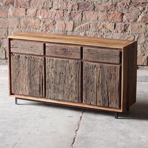 Modern Wood Furniture, Furnitur Ruang Keluarga, Storage Furniture Living Room, Reclaimed Furniture, Large Sideboard, Wholesale Furniture, Reclaimed Wood Furniture, Into The Woods, Wood Sideboard