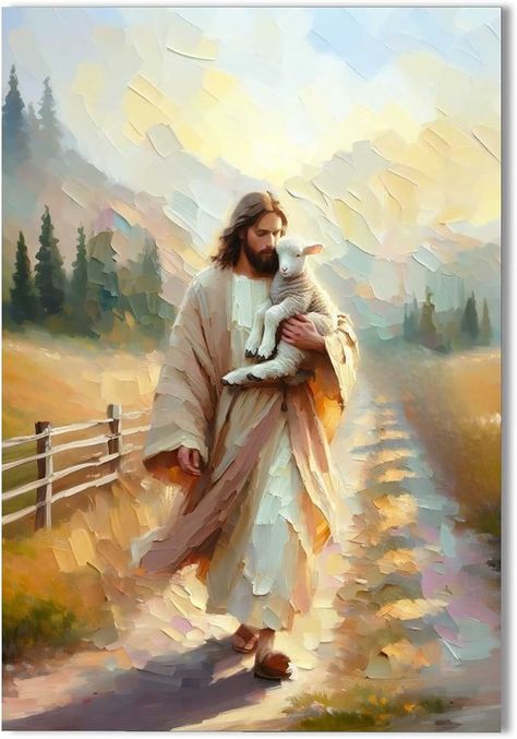 The Good Shepherd Art, Lds Pictures Of Jesus Christ, Jesus With Lamb, Jesus And The Lamb, Jesus And Lamb, Jesus Shepherd, Jesus The Good Shepherd, Lost Lamb, Faith Poster