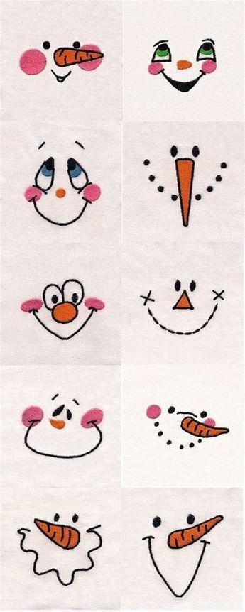 Diy Schneemann, Jul Diy, Snowman Faces, Pola Sulam, Navidad Diy, Snowman Crafts, 자수 디자인, Cute Snowman, Winter Crafts