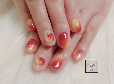 Apple Nails, Nail Time, Really Cute Nails, Kawaii Nails, Minimalist Nails, Manicure Y Pedicure, Dream Nails, Funky Nails, 가을 패션