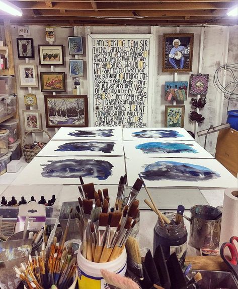 Basement Art Studio, Basement Art, Home Art Studios, Home Art Studio, Art Studio Space, Art Studio Organization, Art Studio Room, Art Studio Design, Artistic Space