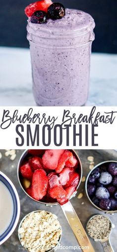 Oat Fruit Smoothie, Breakfast Smoothie Recipes With Oats, Oat And Fruit Smoothie, Blueberry And Oats Smoothie, Blueberry Oat Smoothie Recipes, Blueberry Oat Smoothie, Breakfast Smoothie With Oats, Blueberries Smoothie Recipes, Frozen Blueberry Smoothie Recipe