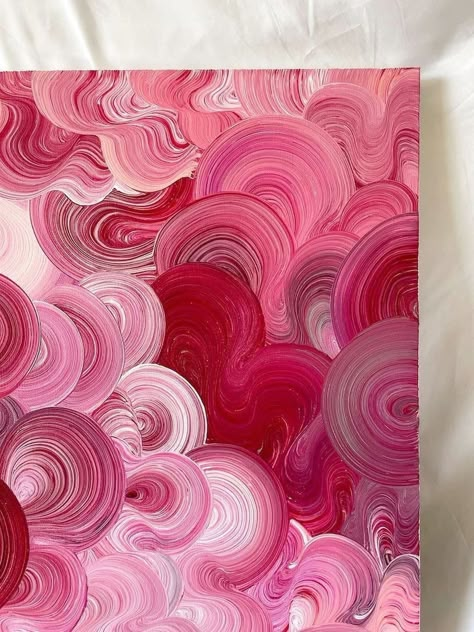 Big Aesthetic Painting, Pink Theme Painting Ideas, Pink Painting Acrylic, Diy Decor Paintings, Abstract Art Beginners, Dainty Painting Ideas, Pink And White Painting, Abstract Pink Art, Simple Pink Paintings