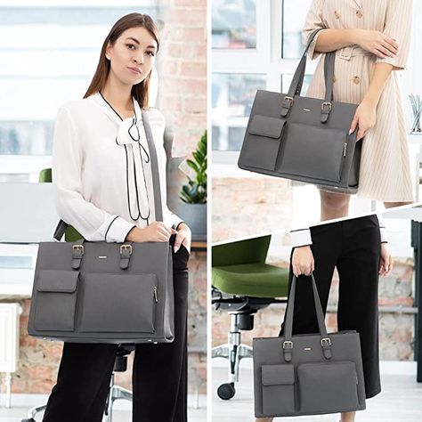 LOVEVOOK Women’s Handbag, Shopper, Large Laptop Bag, (15.6 inches) Briefcase, Leather Business Bag, Work Bag, Notebook Bag, School Bags, gray, 15.6 : Amazon.de: Computer & Accessories Luxury Large Capacity Laptop Bag For On-the-go, Elegant Large Capacity Laptop Bag For On-the-go, Cheap On-the-go Laptop Bag With Compartment, Elegant Tote-shaped Briefcase With Adjustable Strap, Women Work Bag, Rectangular Laptop Bag With Anti-theft Pocket For Commuting, Leather Business Bag, Womens Work Bag, Notebook Bag