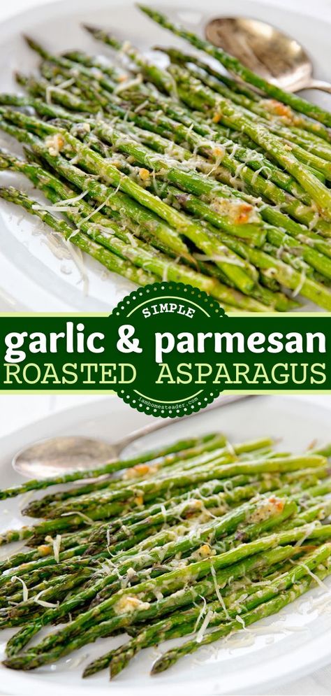 Garlic Parmesan Asparagus, Parmesan Roasted Asparagus, Easy Vegetable Recipes, Yummy Vegetable Recipes, Parmesan Asparagus, Asparagus Recipes, Fresh Asparagus, Delicious Vegetables, Roasted Asparagus