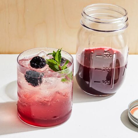 Any-Berry Shrub Recipe | Bon Appétit Fruit Shrub, Shrub Recipe, Best Vanilla Ice Cream, Rhubarb Gin, Red Wine Vinegar, Fresh Berries, Summer Cocktails, Party Drinks, Non Alcoholic Drinks