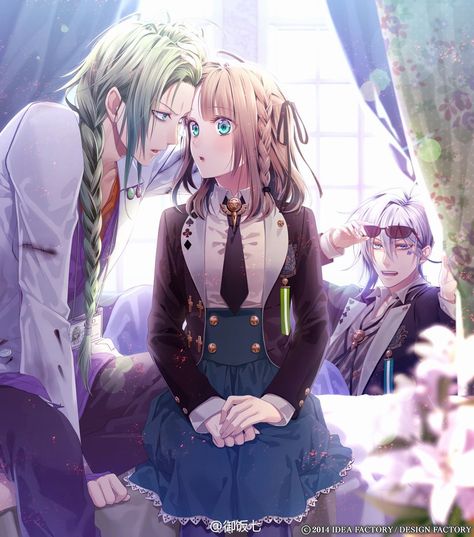 Ukyo-It seems you don't have a fever Ikki- hey you don't touch her so casually like that Heroine-(blush) Amnesia Otome Game, Ikki Amnesia, Amnesia Ukyo, Amnesia Memories, Magic Anime, Amnesia Anime, Anime W, Manga Couples, Shall We Date