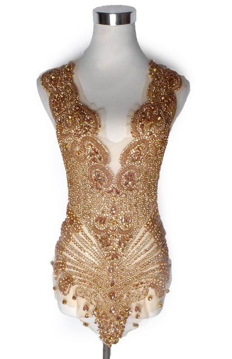 Bodice Applique, Solo Costume, Gown Bridal, Rhinestone Fashion, Event Outfit, Figure Skating Dresses, Wedding Dress Accessories, Beaded Applique, Bridal Headpiece