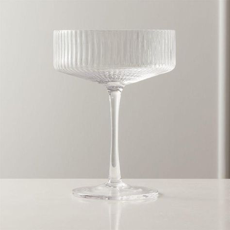 Eve Coupe Ribbed Cocktail Glass Modern Cocktail Glasses, Parfait Desserts, Cocktails Bar, Cocktail Accessories, Old Fashioned Glass, Gold Cocktail, Stemless Wine Glasses, Cocktail Glasses, Holiday Entertaining