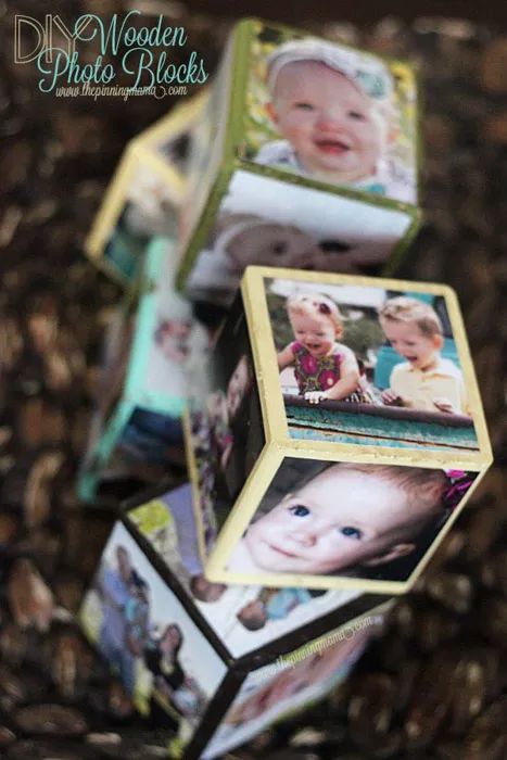 14 Cool Ways to Turn Pictures into Gifts | Photo Gift Ideas Diy Photo Blocks, Wood Blocks Diy, Picture Cube, Photo Crafts, Class Photos, Wood Block Crafts, Foto Transfer, Diy Blocks, Photo Family