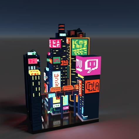 Cyberpunk City Drawing, Cyberpunk 2077 City, Cyberpunk Minecraft, Cyberpunk Night City, Voxel Character, Cyberpunk Building, Minecraft Structures, Minecraft Modern, Minecraft House Tutorials