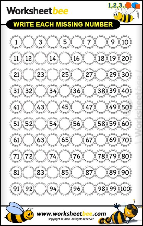 write each missing number 1 100 printable worksheet for kids about to Number Words Worksheets, Kindergarten Math Worksheets Free, Numbers 1 100, Counting Worksheets, Preschool Math Worksheets, Kids Worksheets Preschool, 1st Grade Math Worksheets, Missing Numbers, Kids Worksheets Printables