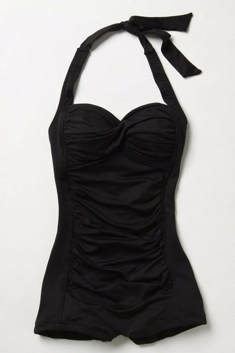 Love this! Retro Swimsuit, Mode Vintage, Black Swimsuit, Look Fashion, Style Me, Bathing Suits, Pin Up, What To Wear, Fashion Beauty