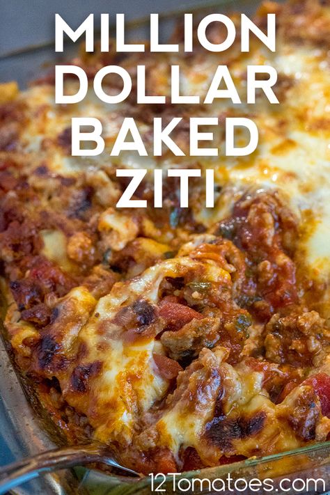 Tomatoes Recipes, Ziti Recipe, 12 Tomatoes Recipes, Baked Ziti Recipe, Creamy Recipes, Mild Italian Sausage, Baked Pasta, 12 Tomatoes, Pasta Sauces