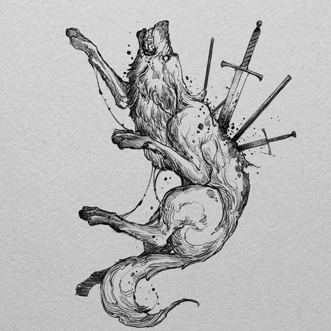 Demon Goat, Arrow Art, Pagan Art, Creature Artwork, Dark Arts, Arrow Tattoos, Wolf Tattoos, Dark Tattoo, China Art