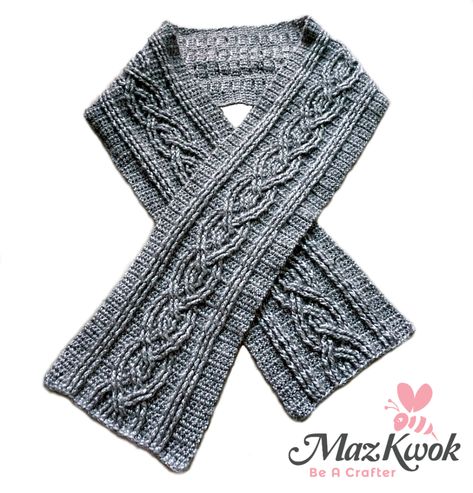 eternal cable scarf female version, crochet cable scarf, cable scarf free crochet pattern Crochet Cables Pattern, Crochet Mens Scarf, Crochet Cowl Free Pattern, Cable Scarf, Crochet Cowl Pattern, Crochet Cable, Free Scarf, Cowl Pattern, Scarf Crochet Pattern