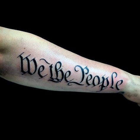 We The People Tattoo, Sleeves Tattoos, Cross Shoulder Tattoos, Union Tattoo, Forearm Tattoos For Men, People Tattoo, Model Tattoos, Liberty Tattoo, Front Shoulder Tattoos