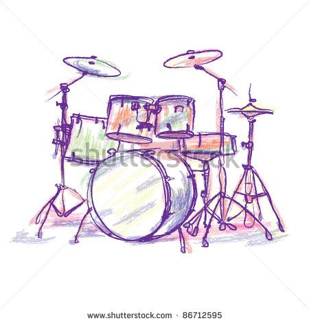 Drum Drawing, Drum Lessons For Kids, Drum Tattoo, Drums Art, Drawing Exercises, How To Play Drums, Music Themed, Drum Set, Drawing Practice