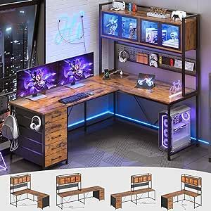 Long Office Desk, Gaming Desk With Drawers, L Shaped Gaming Desk, Two Person Desk, L Shaped Computer Desk, Desk With File Drawer, Desk With Hutch, Computer Desk With Hutch, Home Office Computer Desk