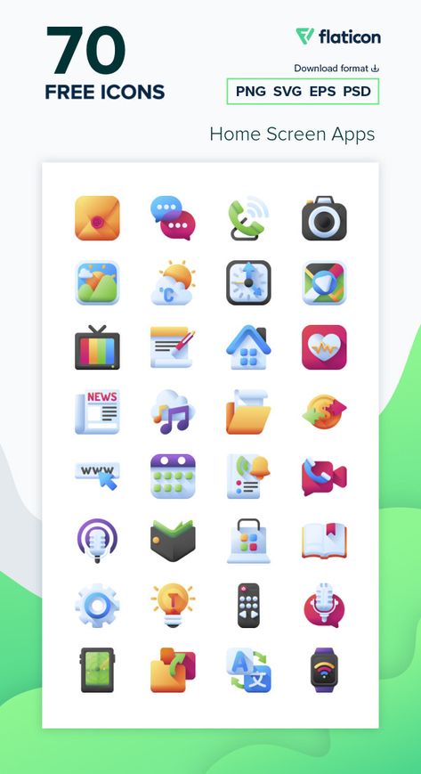 70 Home Screen Apps icons for personal and commercial use. 3D Color icons. Icon Pack Android, All Apps Icon, Android Icons, Hd Icons, Color Icons, Cellphone Background, Apps Icon, Create Icon, Free Icon Set