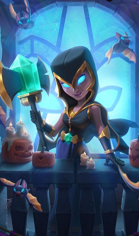 Clash Of Clans Fanart, Witch Clash Of Clans, Witch Clash Royale, Clash Royale Personajes, Clash Royale Wallpaper, Witch Illustration, Games Wallpaper, Night Witches, Dark Witch