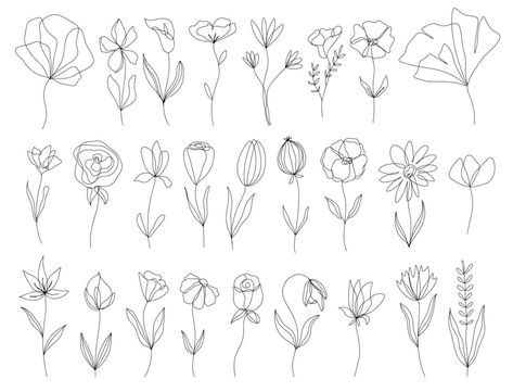 Wedding Line Art, Wedding Doodles, Minimalist Card Design, Minimalistic Flowers, Valentines Day Greeting Cards, Hur Man Ritar Blommor, Line Drawing Flower, Doodle Wedding, Cards Valentines Day