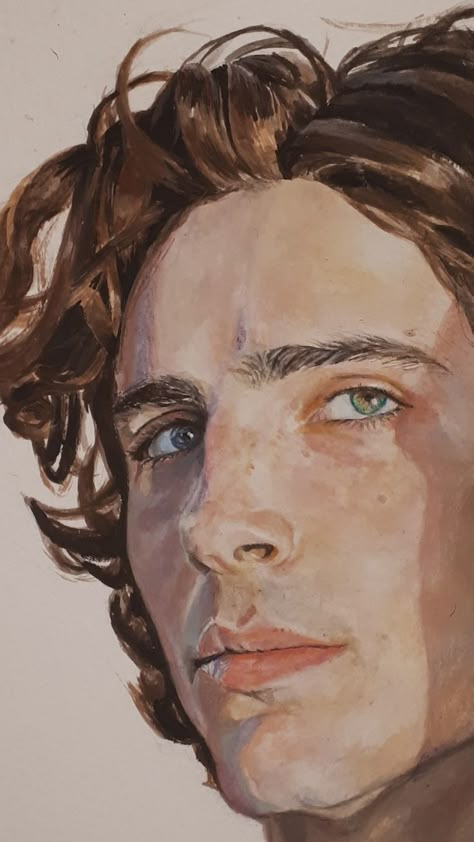 gouache on paper Portrait Art Painting, Watercolor Portrait Painting, Drawing Cartoon Faces, Digital Painting Portrait, Armie Hammer, Digital Portrait Art, Call Me By Your Name, Watercolor Portrait, Traditional Paintings