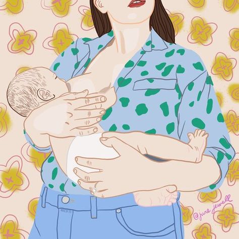 Motherhood Illustration, Mom Drawing, Breastfeeding Art, Birth Art, Digital Portrait Illustration, Child Portraits, Using Procreate, Mother Art, Digital Portraits