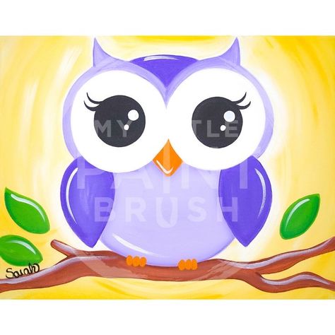 Easy Owl Painting, Paint Vibes, Grandkid Crafts, Paintings For Kids, Easy Art Ideas, Acrylic Painting For Kids, Kids Canvas Painting, Simple Paintings, Arty Ideas