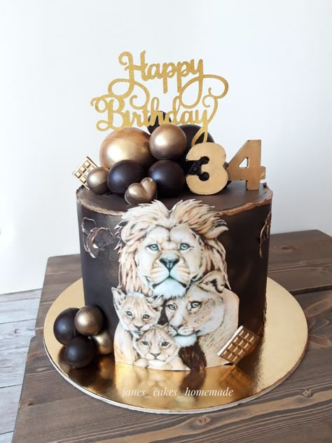 Lion Cake For Men, Happy Birthday Man, Lion Family, Family Cake, Christmas Coloring Sheets, Birthday Cakes For Men, Christmas Math, Father Birthday, Creative Birthday Cakes