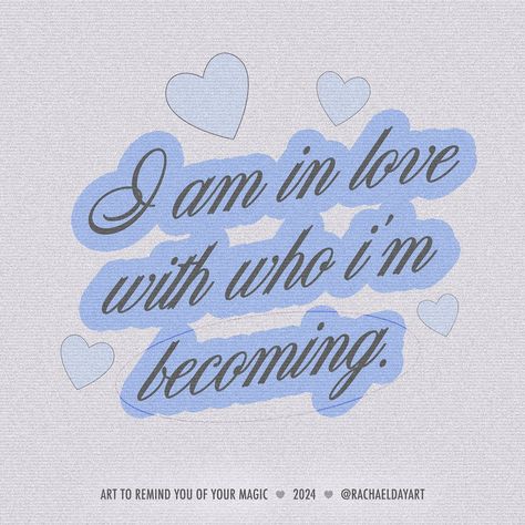 I am in love with who I’m becoming. 💙🦋 tag a friend you think needs to hear this. Bday Collage, Vision Board Materials, Positive Affirmation Wallpaper, Wallpaper Positive, Quotes Growth, Affirmation Wallpaper, Quote Graphic, Quotes Daily, Growth Quotes