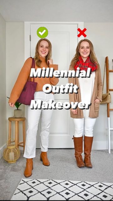 Meet The Parents Outfit Fall, Updating Millenial Wardrobe, Millenial Outfit Makeover, Millennial Style Update, Millennial Makeover Fashion, Millenial Makeover, Millenial Outfit Updates 2023, Millennial Fashion Update, Fall Outfits Apple Shape