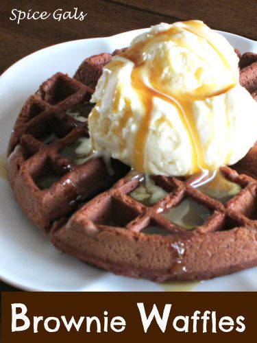 Brownie Waffles on MyRecipeMagic.com #browniewaffles #uniquebreakfastideas #waffledessert Brownie Waffles, Waffles Breakfast, Dessert Birthday, Homemade Brownie, Waffle Iron Recipes, Waffle Maker Recipes, Birthday Breakfast, Breakfast Waffles, Iron Recipes