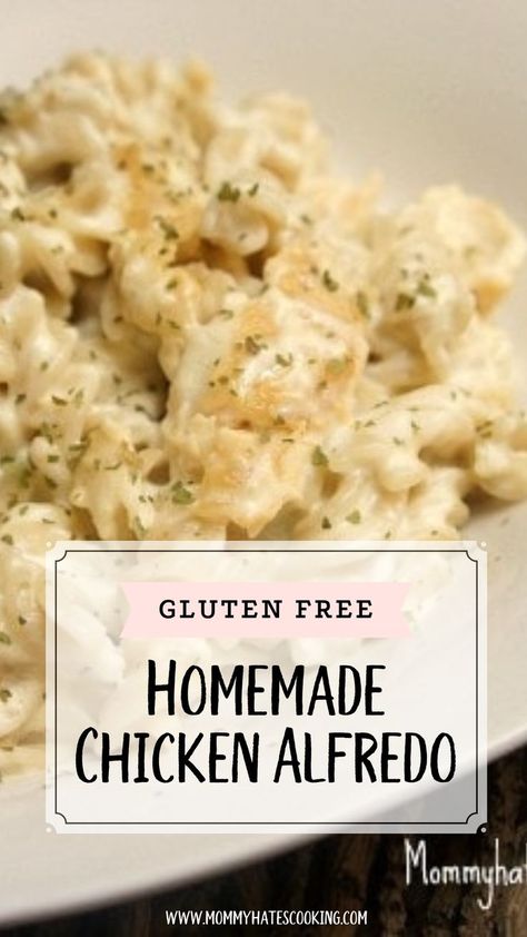 One of the first things I knew I would need to do after going Gluten Free was find a good pasta. Why? I love pasta. It just did not love me back. My first attempt at gluten free chicken Alfredo was a success, even my husband loved it! I used ; however, if you do not need to eat gluten free just use a pound of your favorite pasta! Gluten Free Chicken Alfredo, Chicken Penne Alfredo, Penne Alfredo, Homemade White Sauce, Homemade Chicken Alfredo, Good Pasta, Love Me Back, Spiral Pasta, Chicken Penne