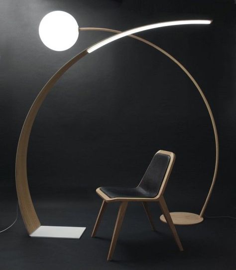 Oak Concept by Johan Lindstén Modern Floor Lamp Design, Blitz Design, Lampe Metal, Creative Flooring, Luxurious Interior Design, Wooden Floor Lamps, Arched Floor Lamp, Lighting Trends, Grey Flooring