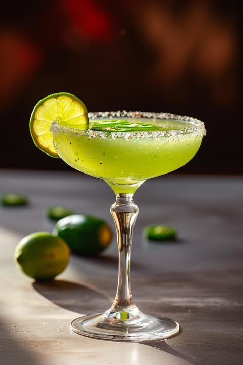 Spicy and Refreshing: Jalapeno Margarita Recipe #cocktails #cocktailrecipes #classiccocktails Margarita Cocktail Recipes, Jalapeno Margarita Recipe, Margarita Spicy, Hobbit Recipes, Cocktail Photoshoot, Cocktail Recipes Tequila, Fresh Appetizers, Mezcal Margarita, Best Margarita