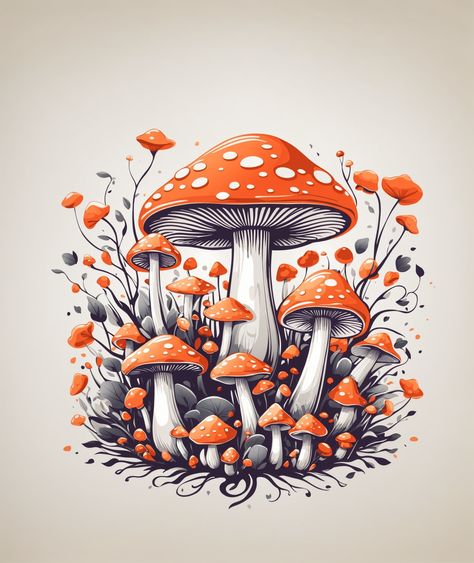 Weirdcore Bedroom, Diy Mushroom Decor, Funky House Decor, Vintage Mushroom Decor, Halloween Mushroom, Mushroom Stuff, Diy Mushroom, Fantasy Mushroom, Mushroom Illustration